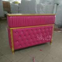 Beauty Nail Salon Furniture Reception Wholesale Pink Fancy Cash Counter Payment Table